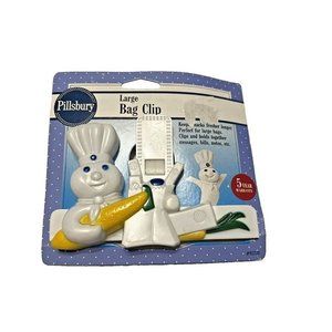 NWT‎ 1992 Vintage Pillsbury Dough Boy with Carrot Plastic Large Chip Bag Clip